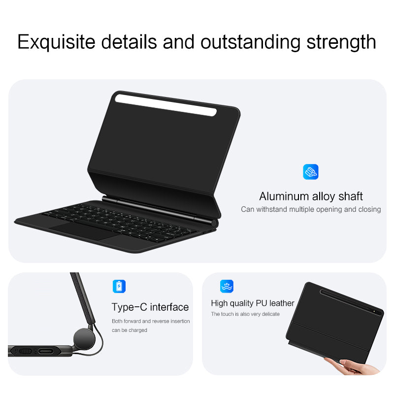Magnetic Floating Galaxy Tab S7 Plus Keyboard Case Precision Trackpad Exquisite Details