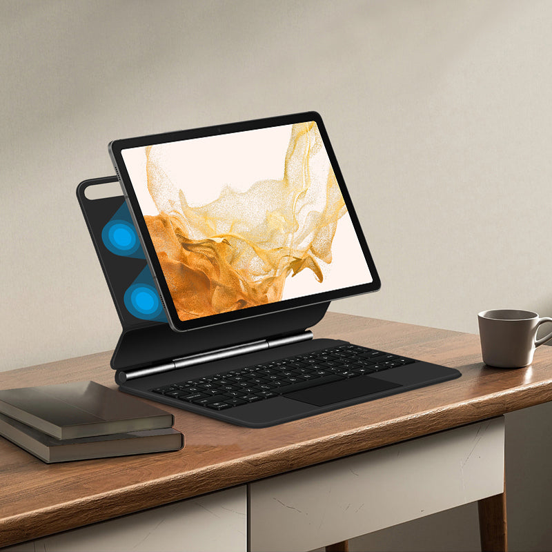 Magnetic Floating Galaxy Tab S8 Plus Keyboard Case Precision Trackpad Strong Magnets
