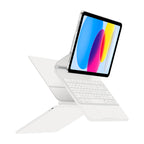 Magnetic Floating iPad 10 Keyboard Case Precision Trackpad White Color