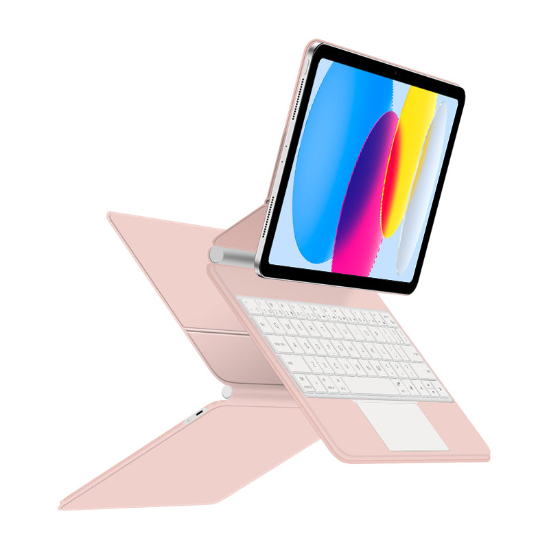 Magnetic Floating iPad 10 Keyboard Case Precision Trackpad Pink Color
