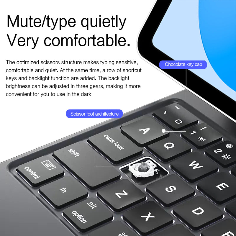 Magnetic Floating iPad 10 Keyboard Case Precision Trackpad Scissors Buttons
