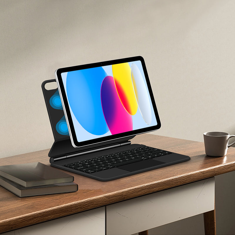 Magnetic Floating iPad 11 Keyboard Case Precision Trackpad with Strong Magnet