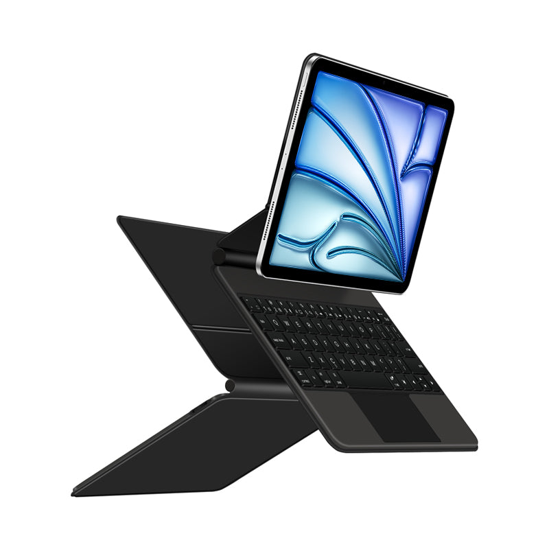 Magnetic Floating iPad Air 7 11-inch Keyboard Case Precision Trackpad Black Color