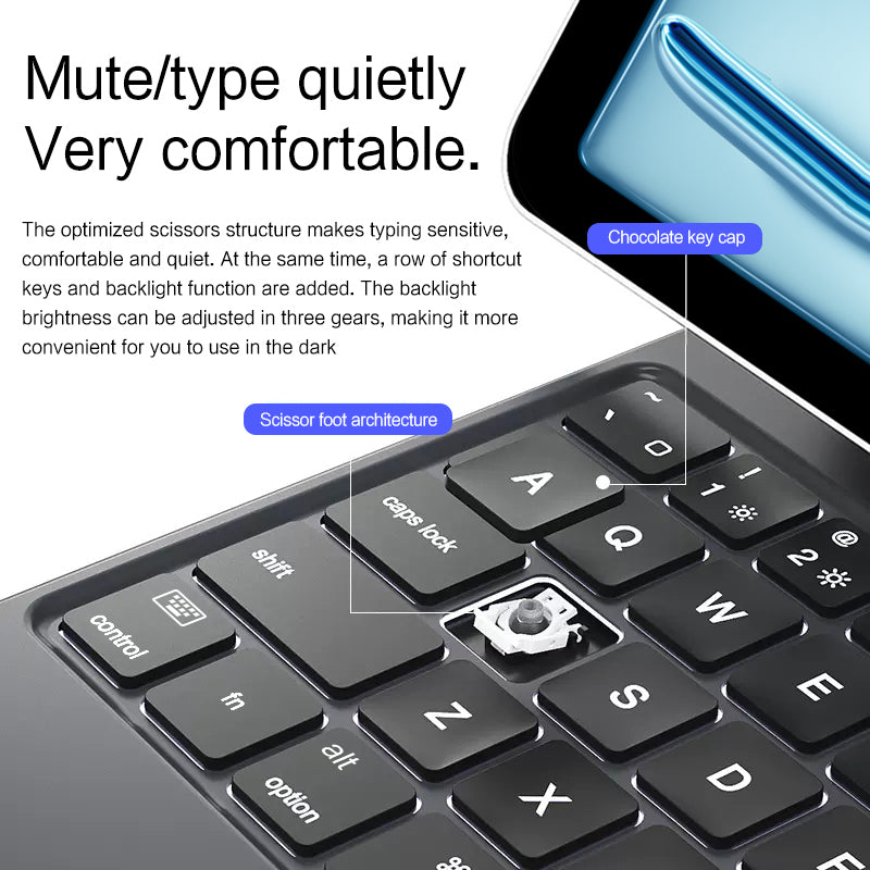 Magnetic Floating iPad Air 7 11-inch Keyboard Case Precision Trackpad Scissor Buttons