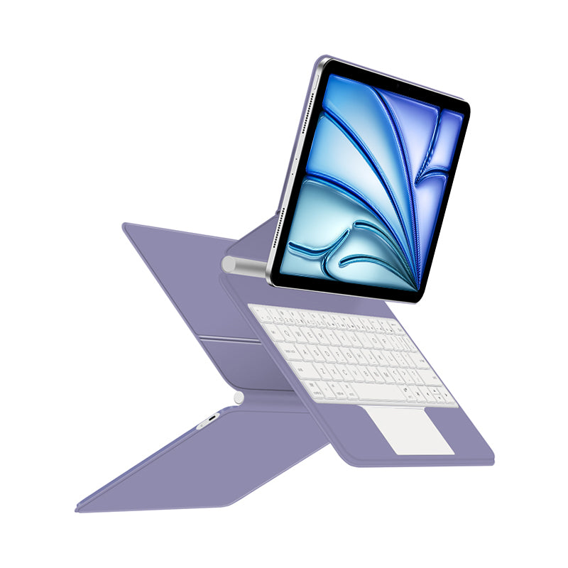 Magnetic Floating iPad Air 7 11-inch Keyboard Case Precision Trackpad Purple Color