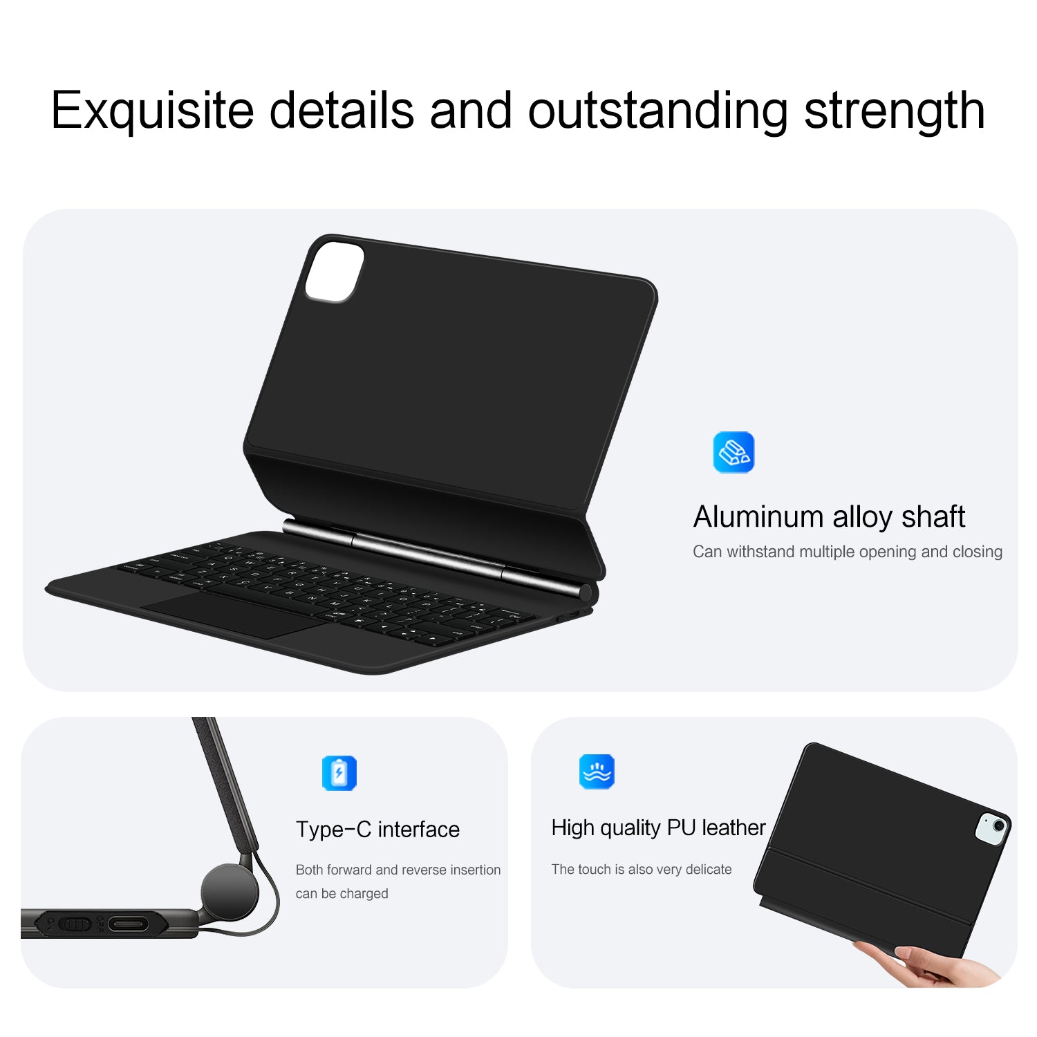 Magnetic Floating iPad Air 7 13-inch Keyboard Case Precision Trackpad Exquisite Details