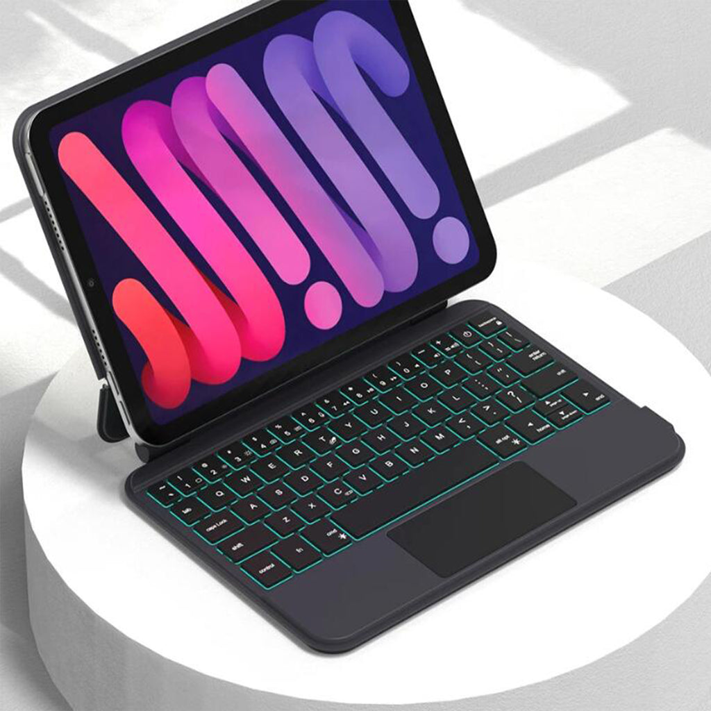 Magnetic Floating iPad Mini 6 Keyboard Case Precision Trackpad Blacklit 7 Colors