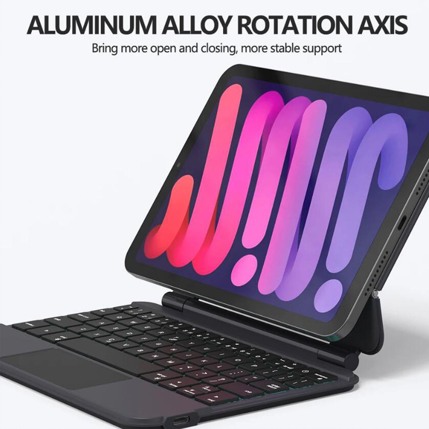 Magnetic Floating iPad Mini 7 Keyboard Case Precision Trackpad Aluminum Hinge