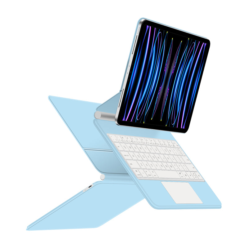 Magnetic Floating iPad Pro 11 2020 Keyboard Case Precision Trackpad Blue Color
