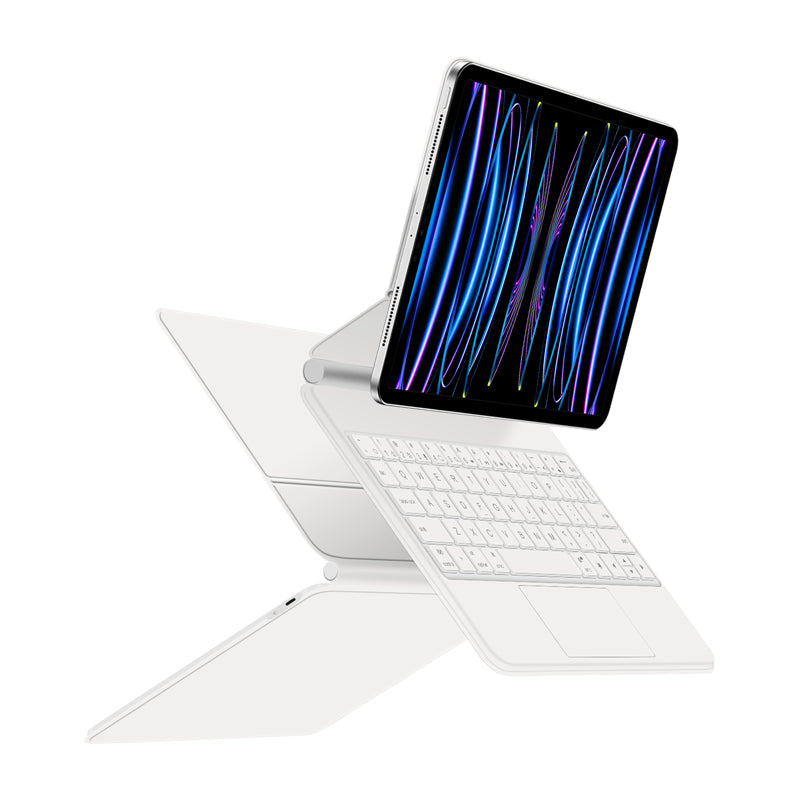 Magnetic Floating iPad Pro 11 2020 Keyboard Case Precision Trackpad White Color