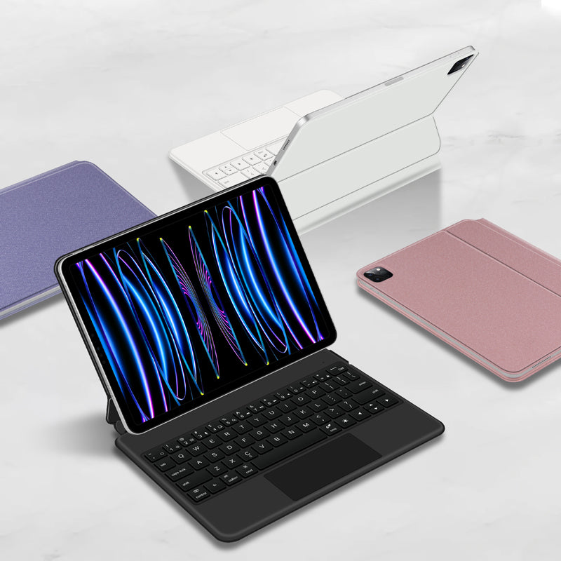 Magnetic Floating iPad Pro 11 2021 Keyboard Case Precision Trackpad 4 Colors: Black/White/Pink/Purple