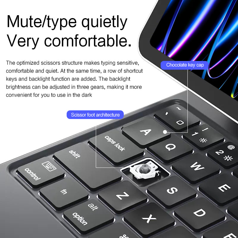 Magnetic Floating iPad Pro 11 2021 Keyboard Case Precision Trackpad Typing Quietly Very Comfortable