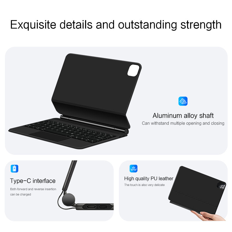 Magnetic Floating iPad Pro 11 2021 Keyboard Case Precision Trackpad Exquisite Details