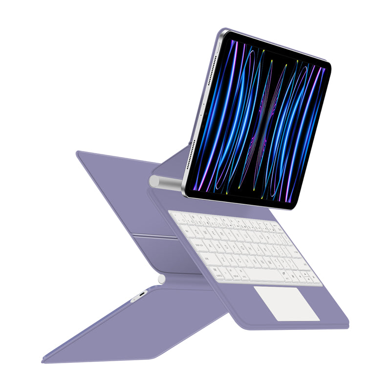 Magnetic Floating iPad Pro 11 2022 Keyboard Case Precision Trackpad Purple Color