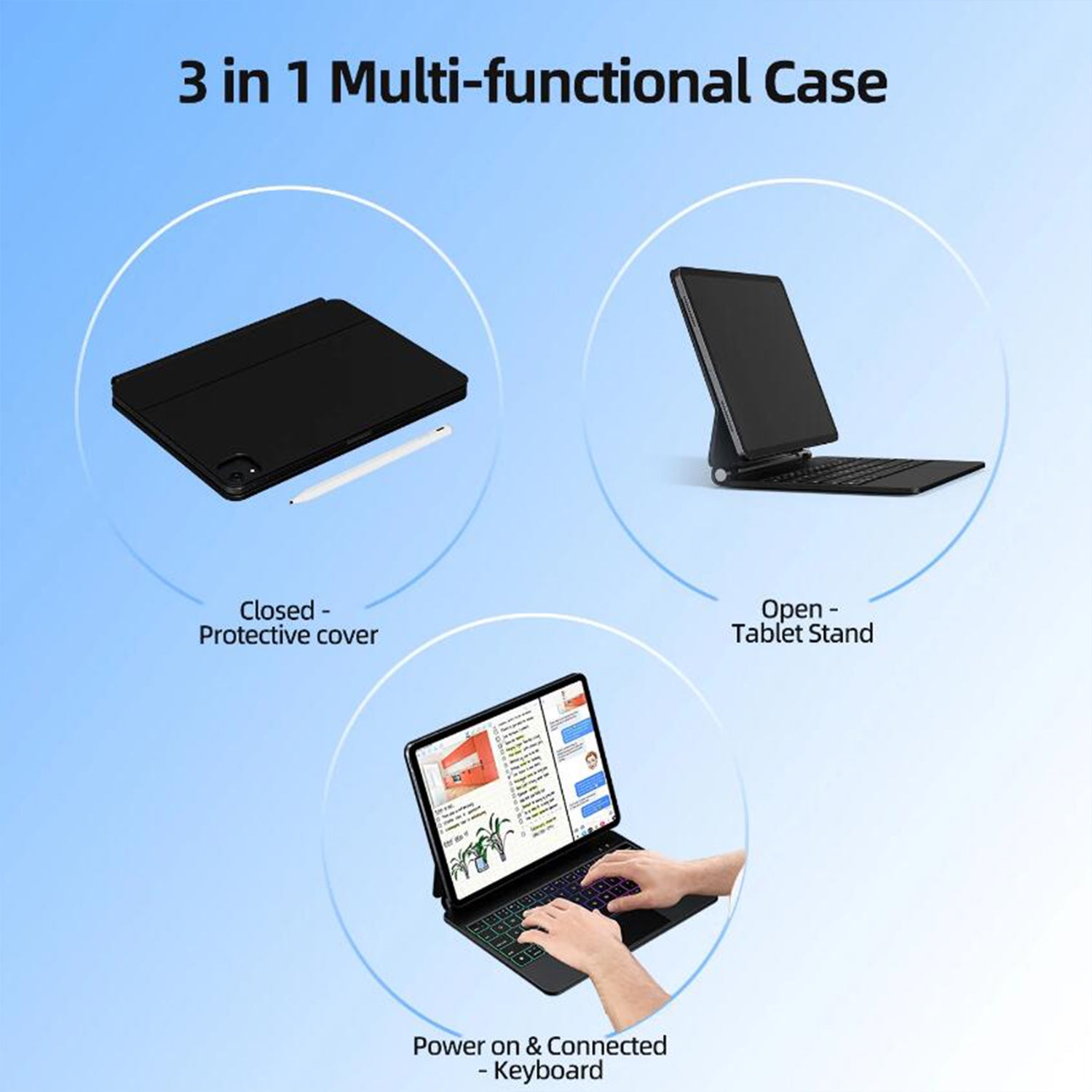 Magnetic Floating iPad Pro 11 2025 Keyboard Case Precision Trackpad