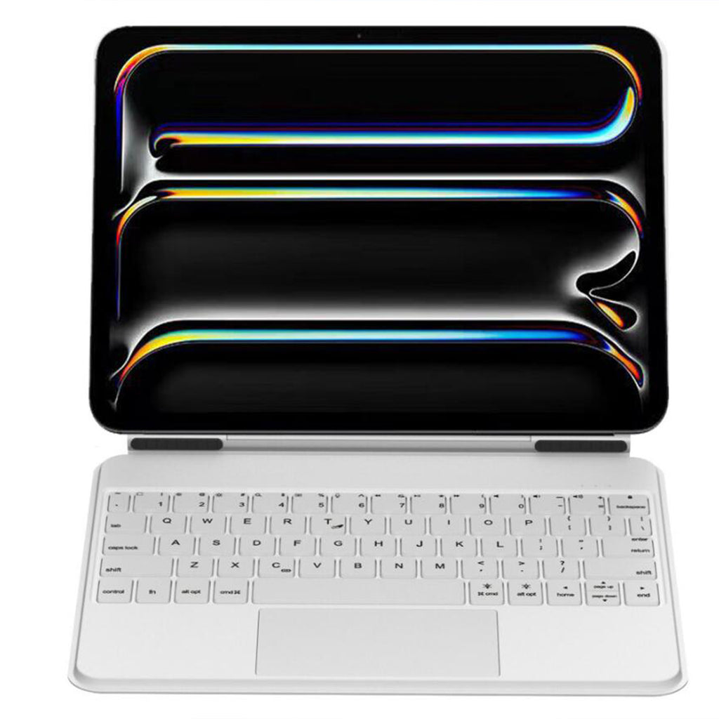 Magnetic Floating iPad Pro 11 2024 Keyboard Case Precision Trackpad White Color