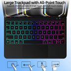 Magnetic Floating iPad Pro 11 2024 Keyboard Case Precision Trackpad wth All Pint Touch