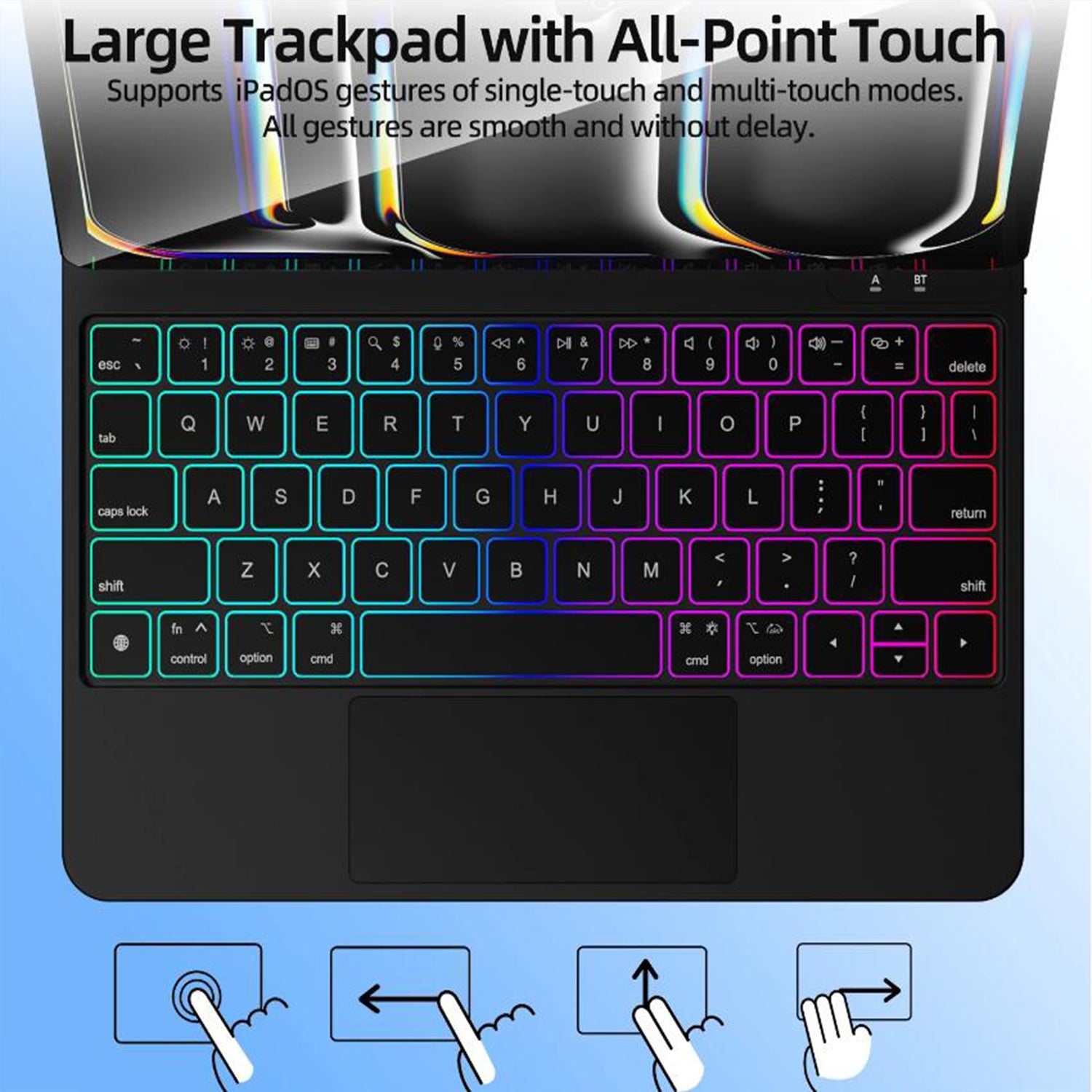 Magnetic Floating iPad Pro 11 2025 Keyboard Case Precision Trackpad Large with All-Point Touch