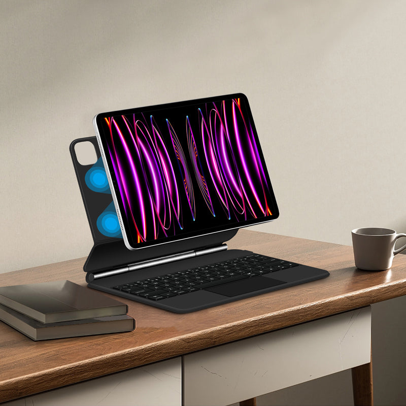 Magnetic Floating iPad Pro 12.9 2018 Keyboard Case Precision Trackpad Strong Magnets