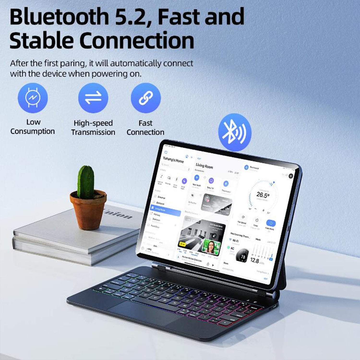 magnetic-floating-ipad-pro-13-2024-keyboard-case-precision-trackpad 5.2 Bluetooth