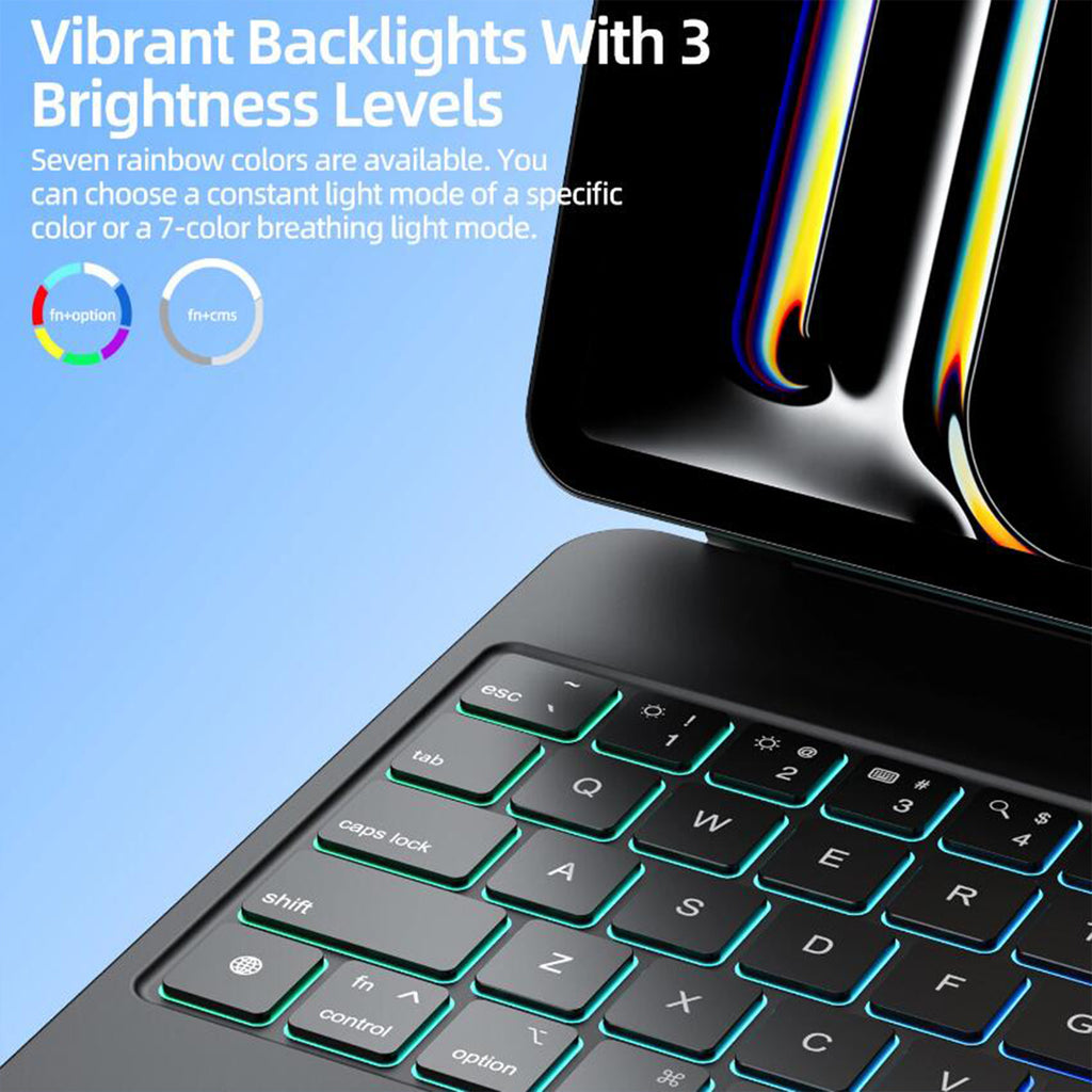 Magnetic Floating iPad Pro 13 2025 Keyboard Case Precision Trackpad Vibrant Backlit