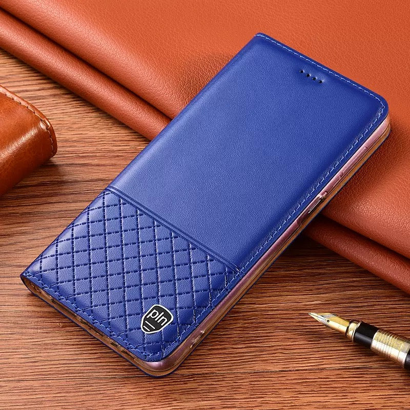 magnetic-grid-embossed-nappa-iphone-17-genuine-leather-case-12