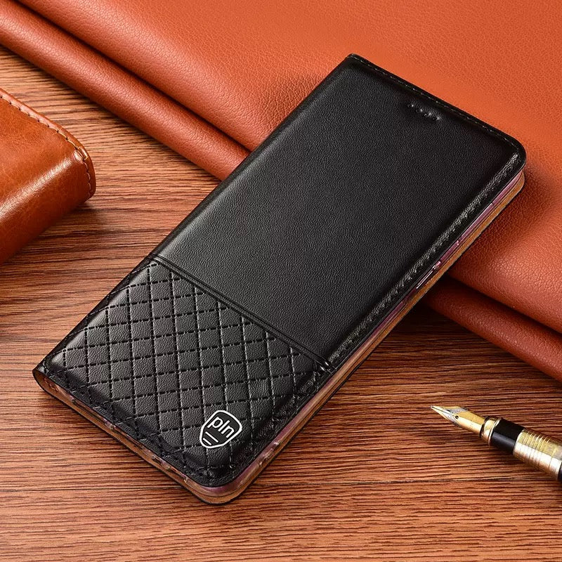 magnetic-grid-embossed-nappa-iphone-17e-genuine-leather-case-11