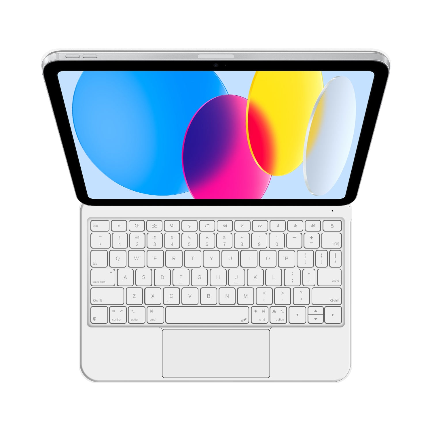 Magnetic Levitation iPad 10 Keyboard Case Full-Area Trackpad White Color for Typing