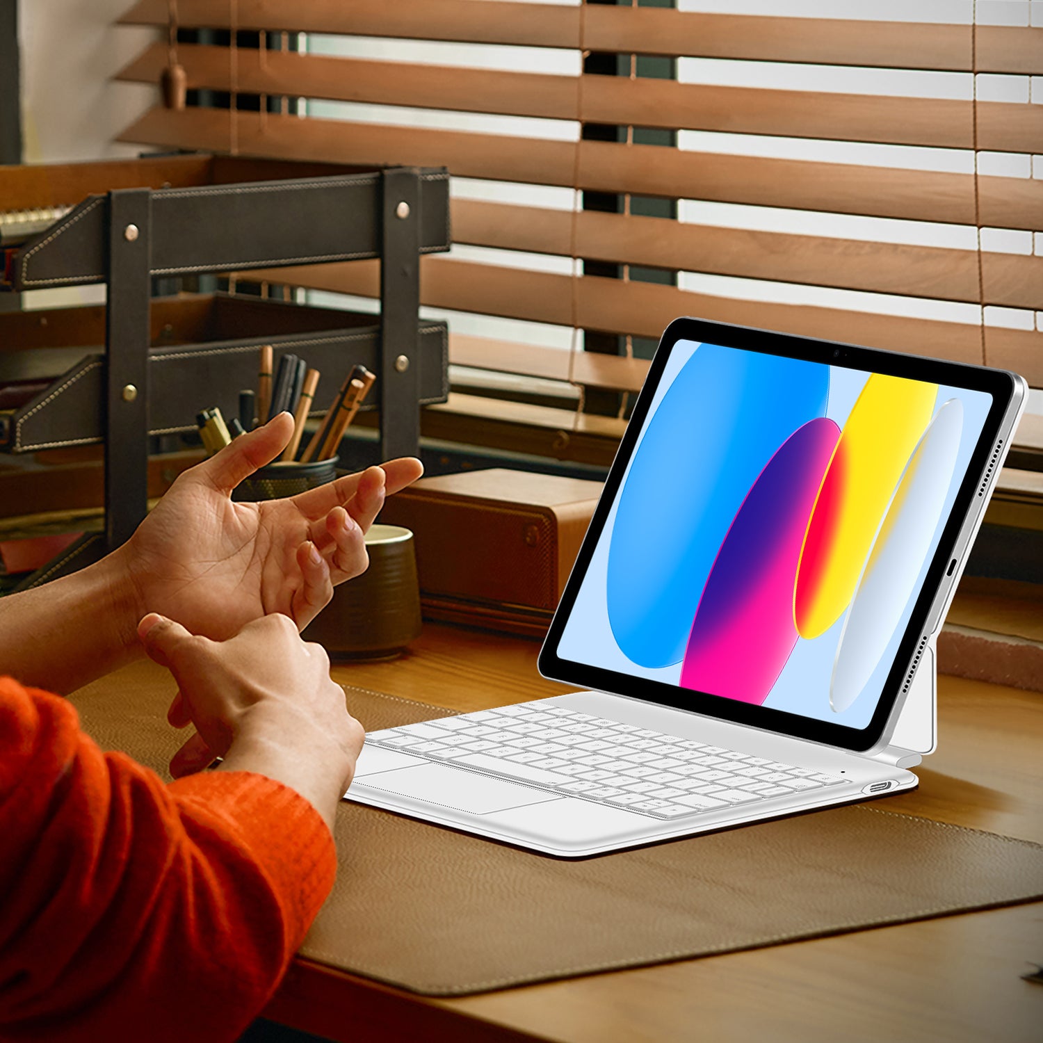 Magnetic Levitation iPad 10 Keyboard Case Full-Area Trackpad for Business