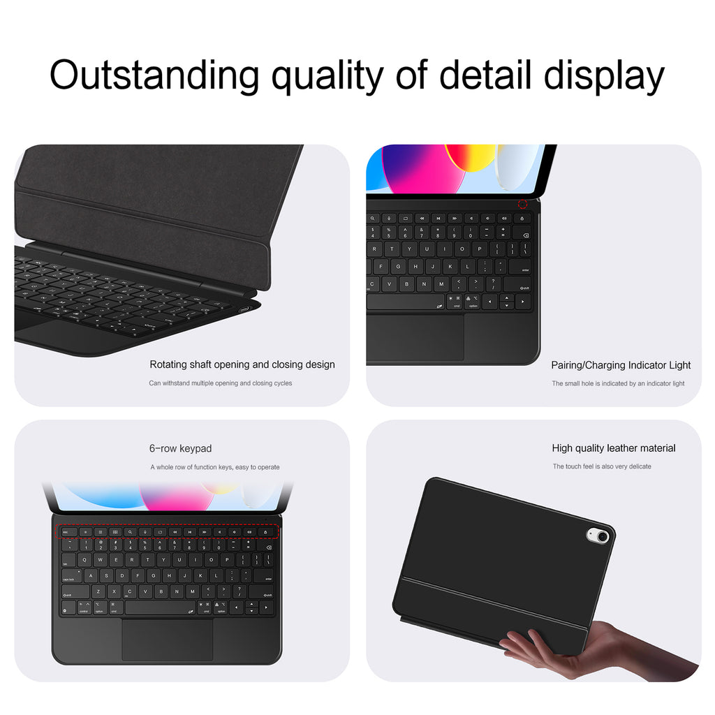 Magnetic Levitation iPad 11 Keyboard Case Full-Area Trackpad with Traveling