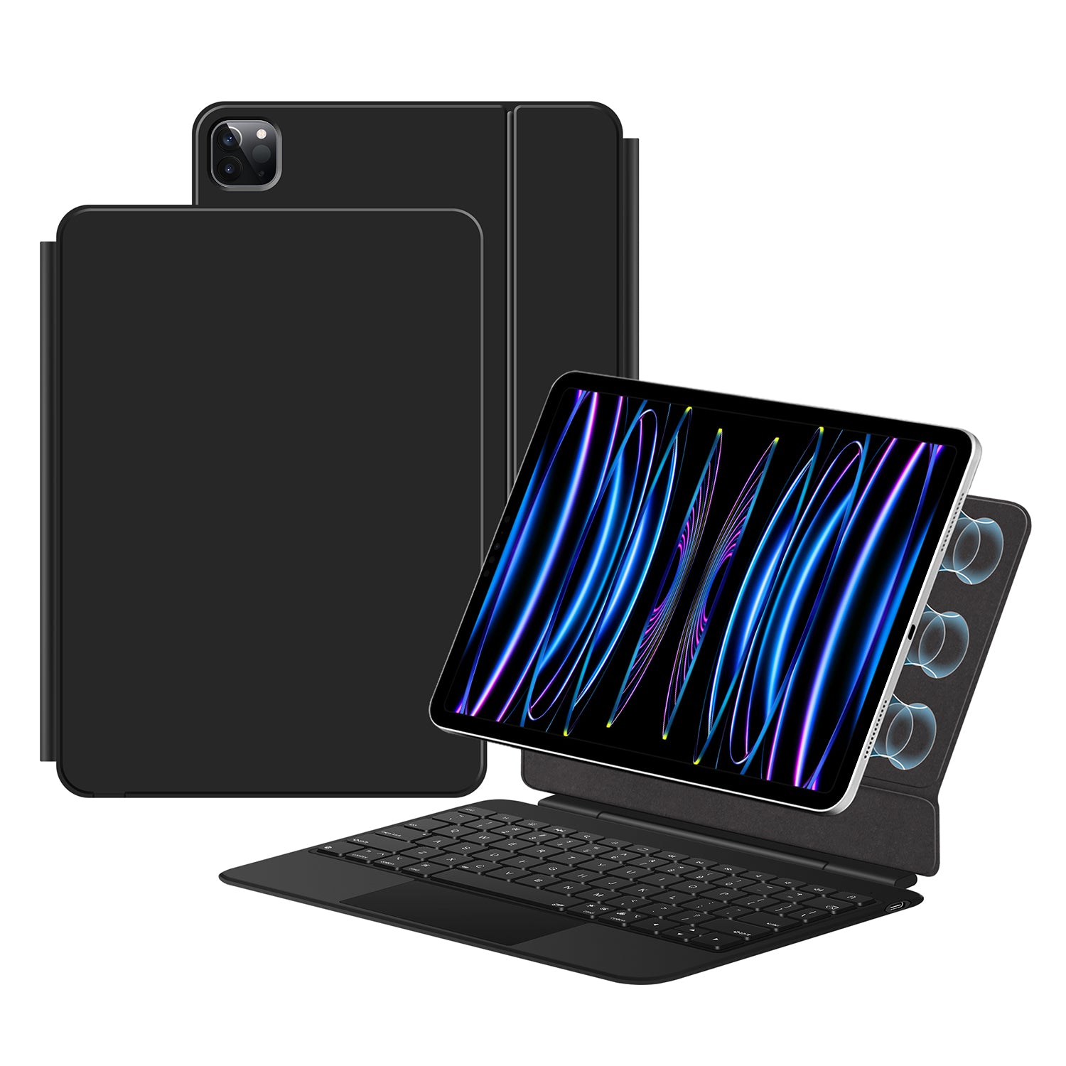 Magnetic Levitation iPad Pro 11 2021 Keyboard Case Full-Area Trackpad Black Color