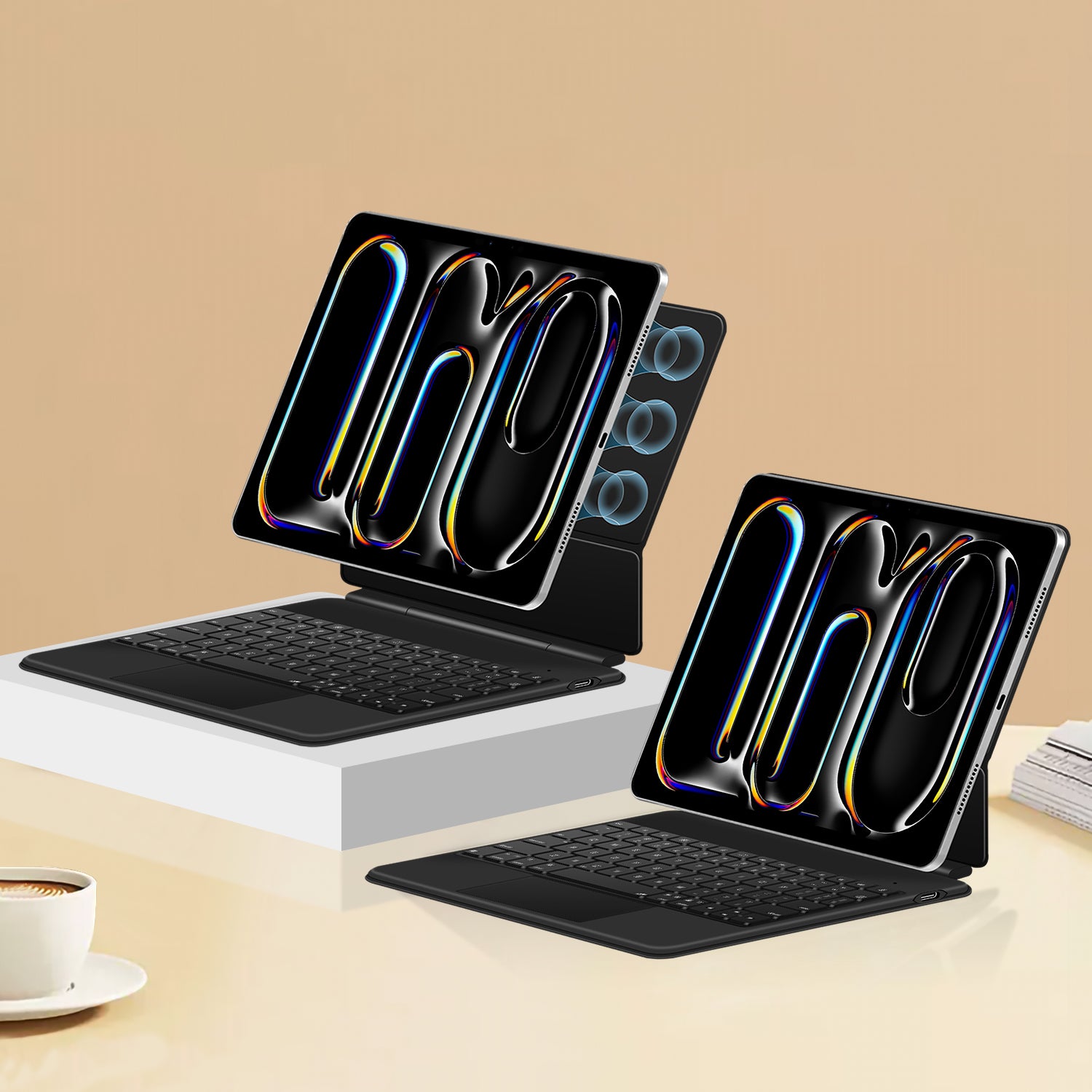 Magnetic Levitation iPad Pro 11 2024 Keyboard Case Full-Area Trackpad Detachable