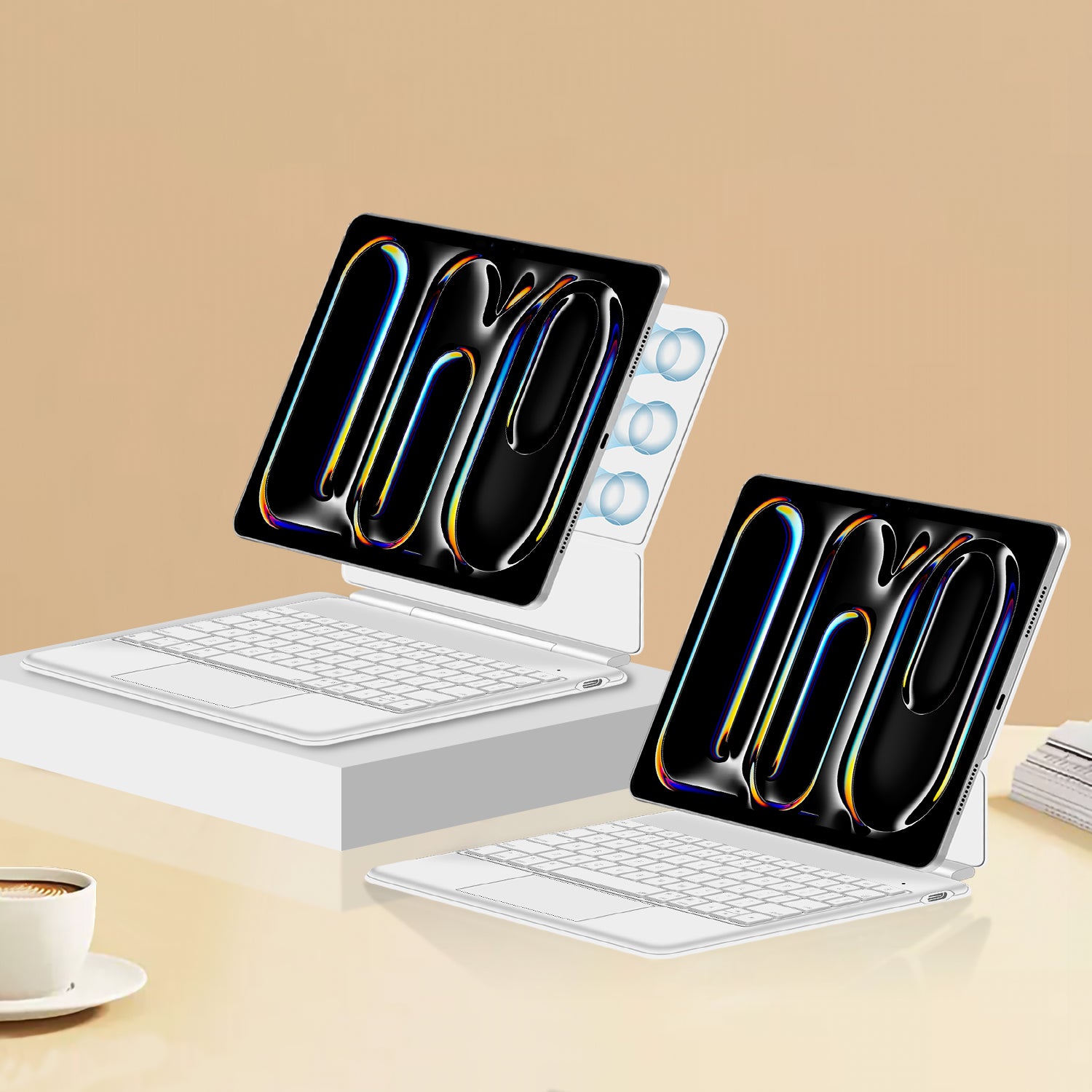 Magnetic Levitation iPad Pro 11 2025 Keyboard Case Full-Area Trackpad Built-in Stand