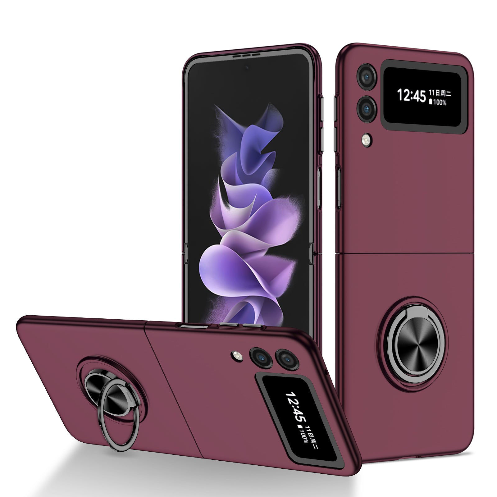 matte-frosted-rotating-ring-stand-charging-galaxy-z-flip3-case_12