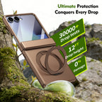 Ultramarinelife Matte Galaxy Z Flip8 Magnetic Ring Stand Case Anti-Fingerprint Drop Tested