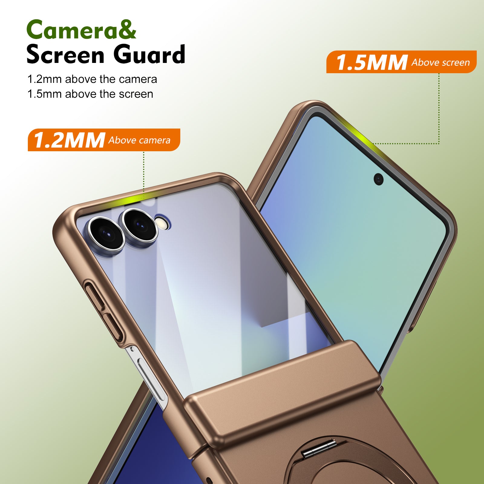 Ultramarinelife Matte Galaxy Z Flip8 Magnetic Ring Stand Case Anti-Fingerprint Camera with Screen Guard