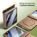 Ultramarinelife Matte Galaxy Z Flip8 Magnetic Ring Stand Case Anti-Fingerprint Hinge Protection