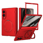 Ultramarinelife Matte Galaxy Z Fold8 Wide Magnetic Ring Stand Case Anti-Fingerprint Red Color
