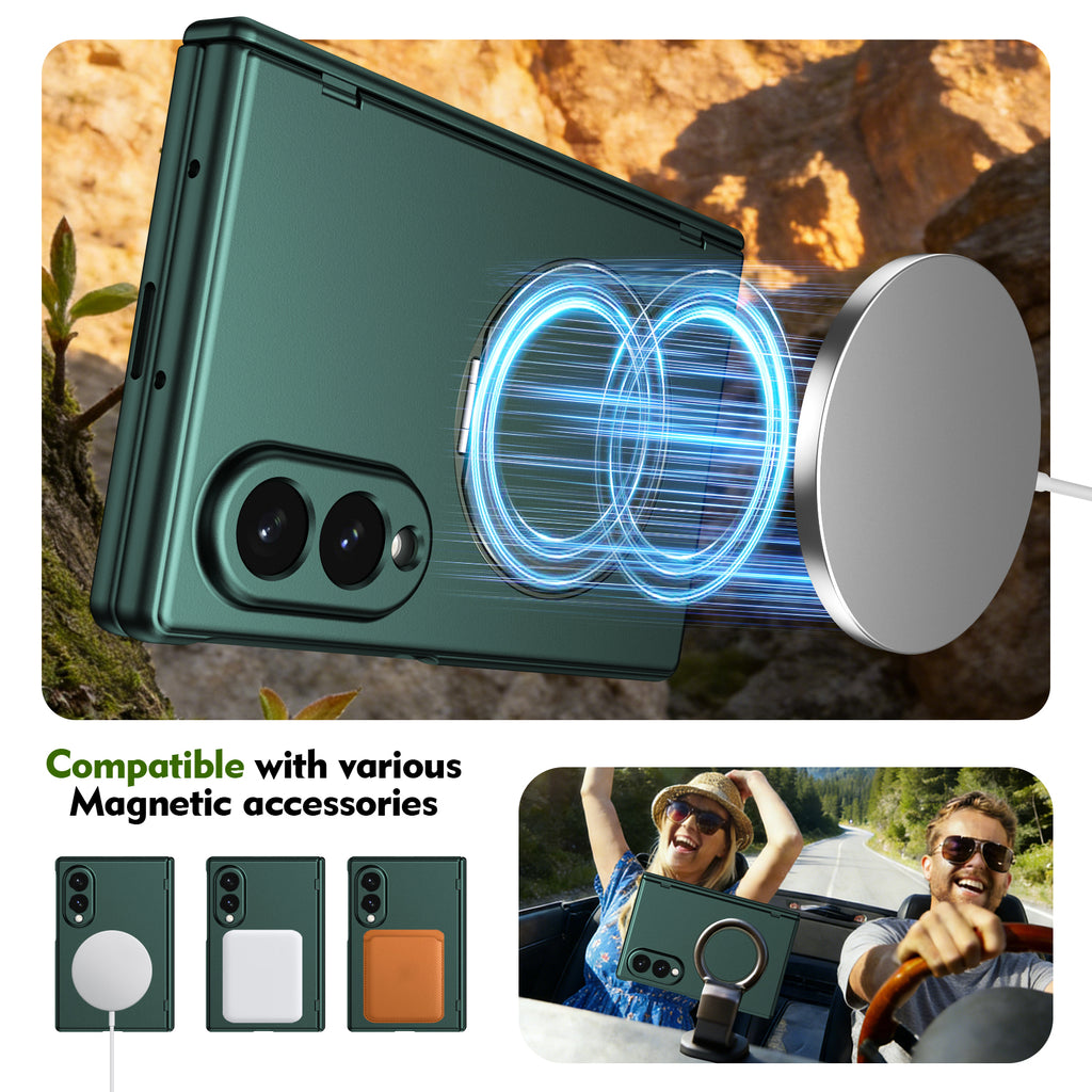 Ultramarinelife Matte Galaxy Z Fold8 Wide Magnetic Ring Stand Case Anti-Fingerprint with Magsafe Charging