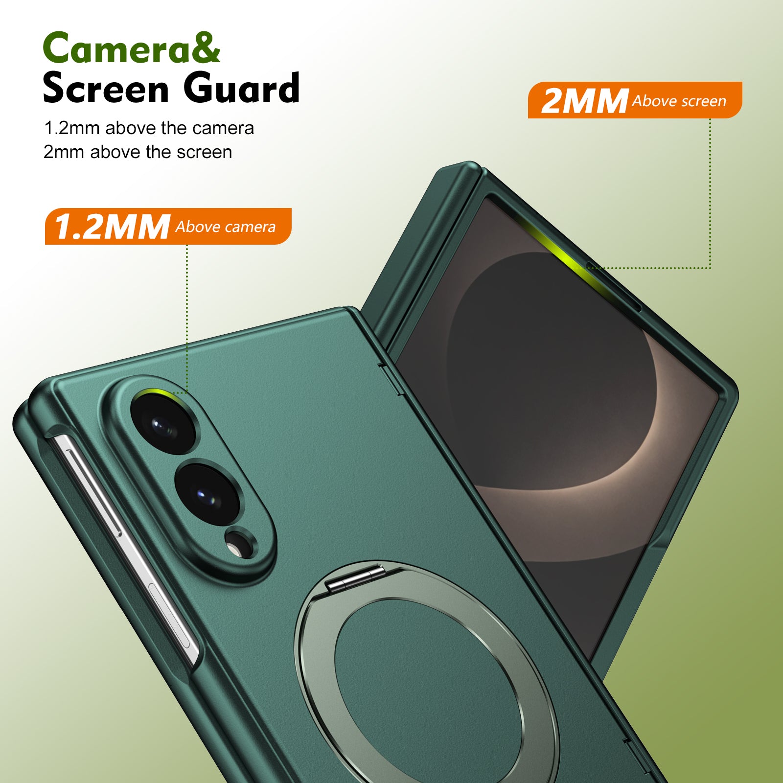 Ultramarinelife Matte Galaxy Z Fold8 Wide Magnetic Ring Stand Case Anti-Fingerprint with Camera and Screen Protection