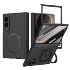 Ultramarinelife Matte Galaxy Z Fold8 Wide Magnetic Ring Stand Case Anti-Fingerprint Black Color