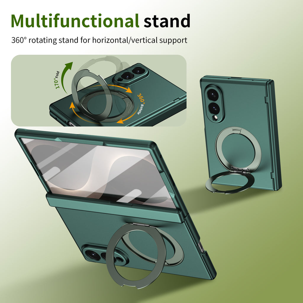 Ultramarinelife Matte Galaxy Z Fold8 Wide Magnetic Ring Stand Case Anti-Fingerprint Green Color