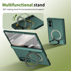 Ultramarinelife Matte Galaxy Z Fold8 Wide Magnetic Ring Stand Case Anti-Fingerprint Green Color