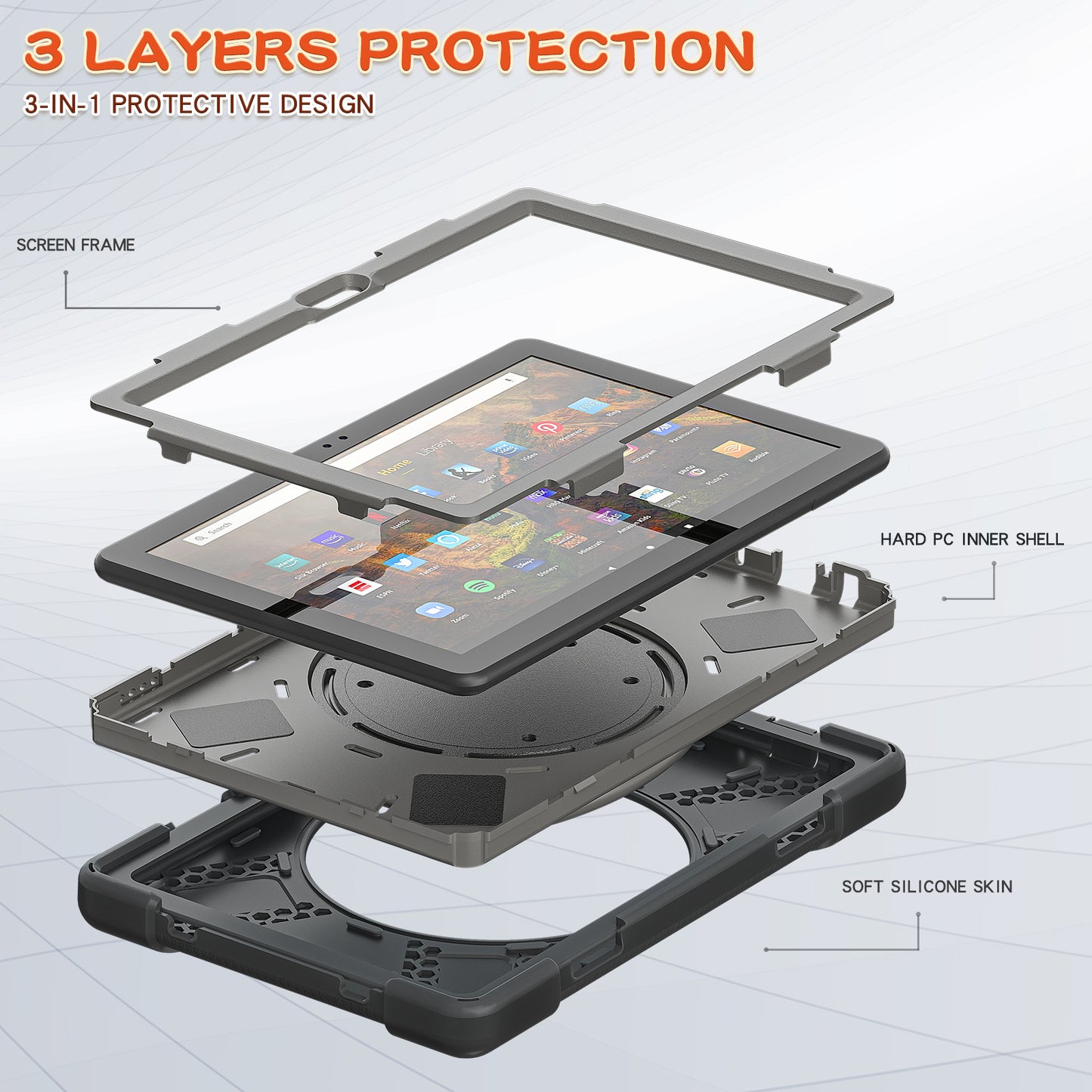 Pirate Box Kindle Fire HD10 2021 Military-grade Drop Protection Cover