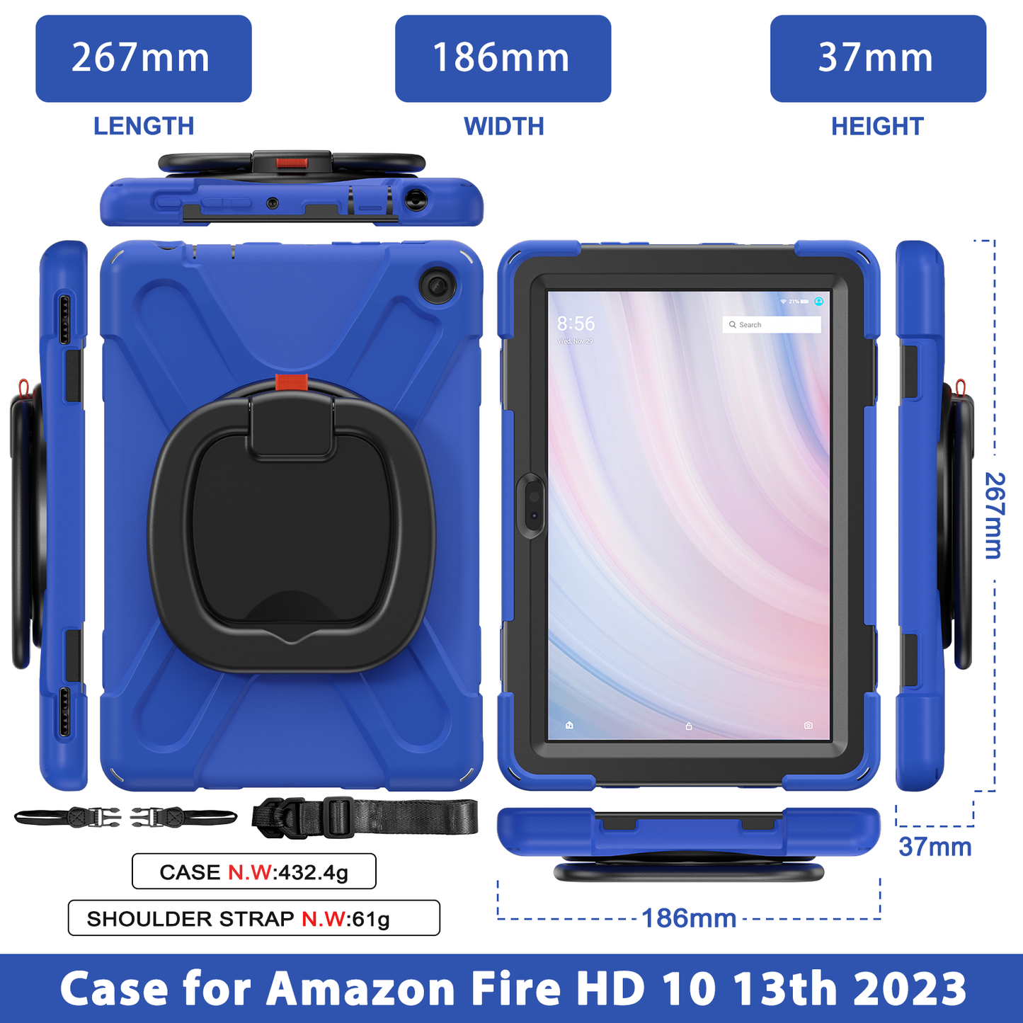 Pirate Box Kindle Fire HD10 2023 Military-grade Drop Protection Cover