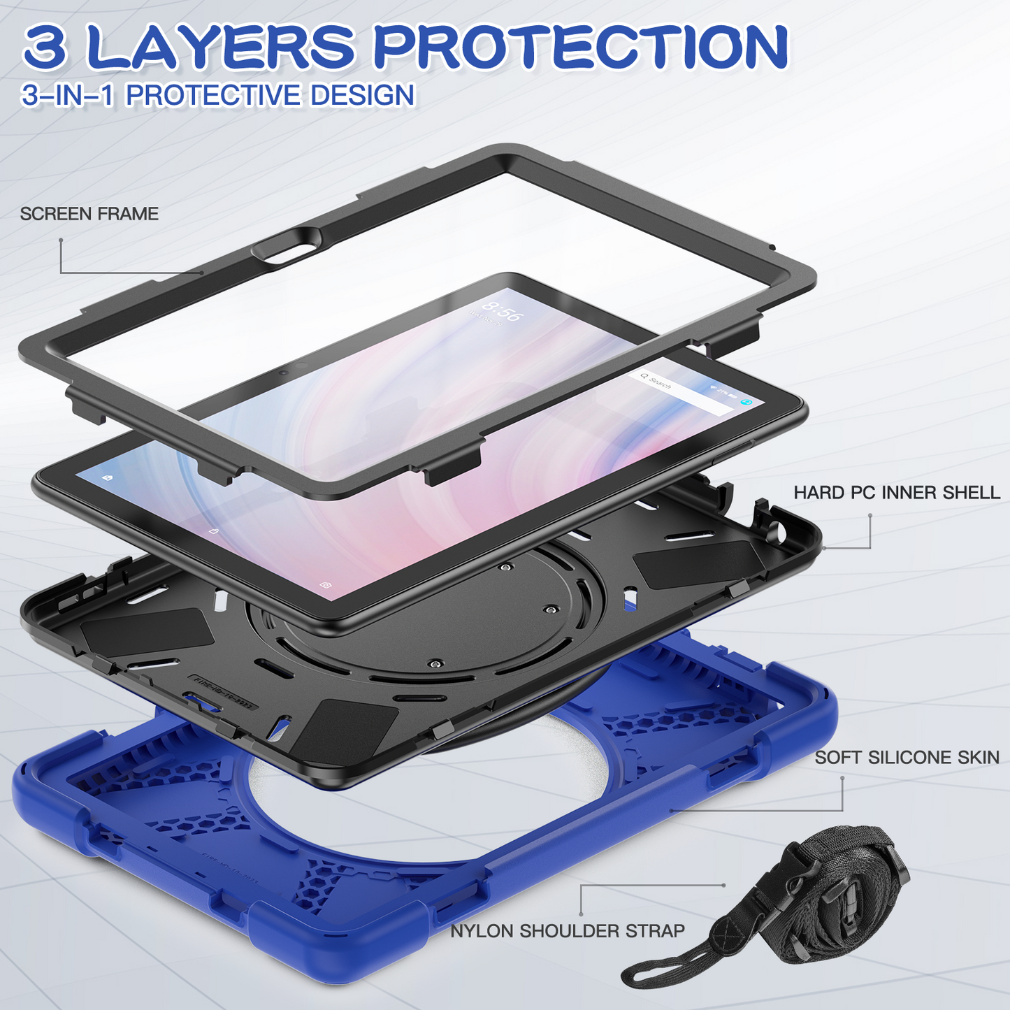 Pirate Box Kindle Fire HD10 2023 Military-grade Drop Protection Cover