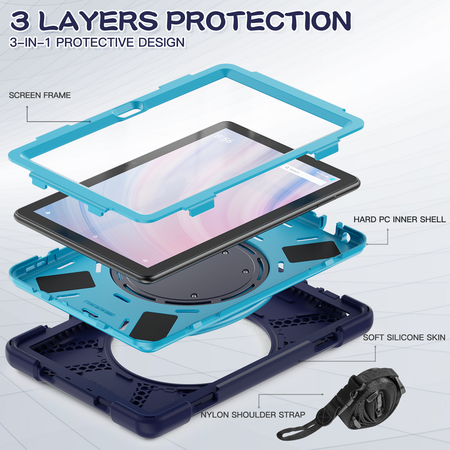 Pirate Box Kindle Fire HD10 Plus 2023 Military-grade Drop Protection Cover