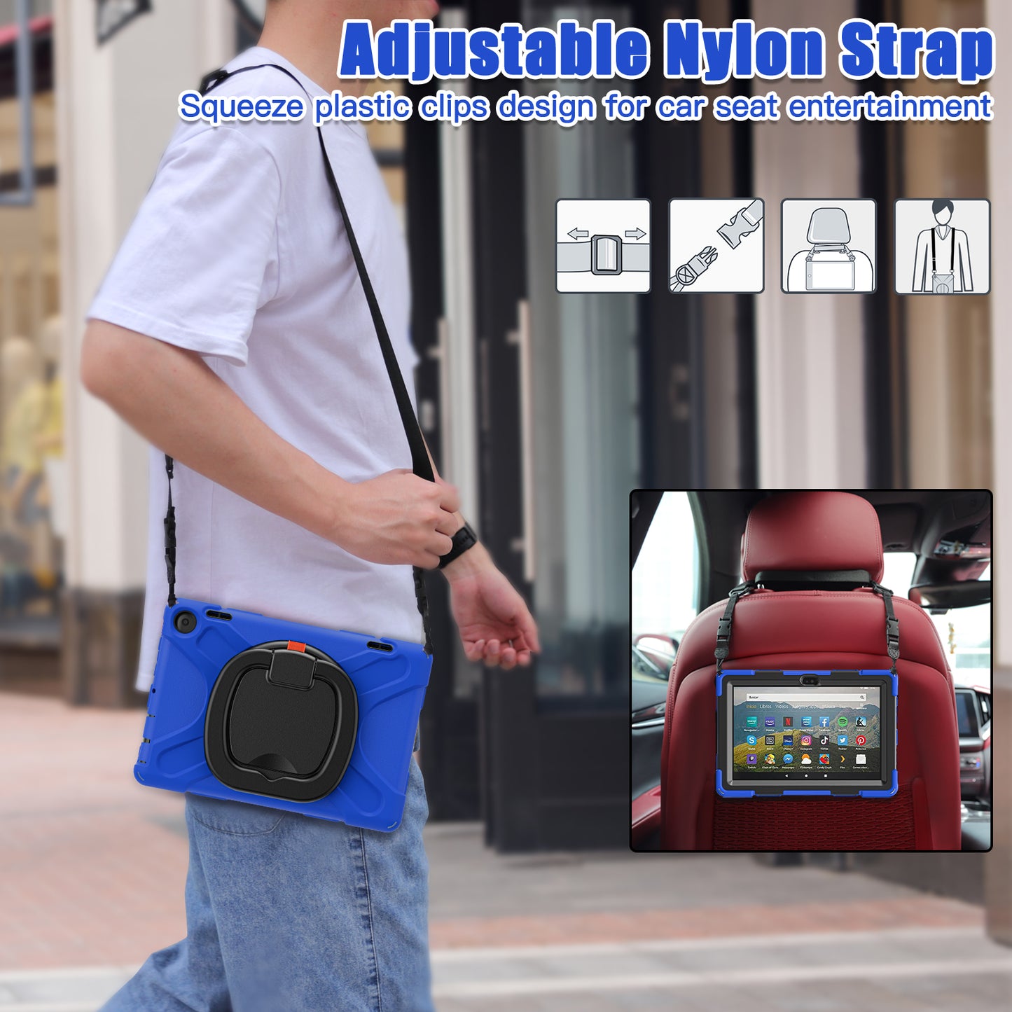 Pirate Box Kindle Fire HD8 2022 Military-grade Drop Protection Cover