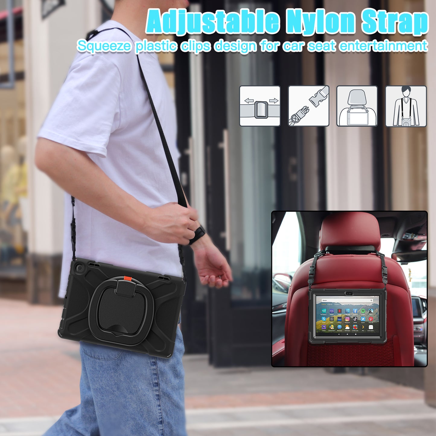 Pirate Box Kindle Fire HD8 2024 Military-grade Drop Protection Cover