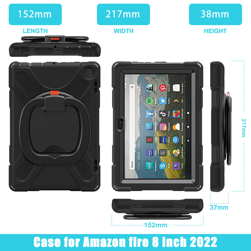 Pirate Box Kindle Fire HD8 2024 Military-grade Drop Protection Cover